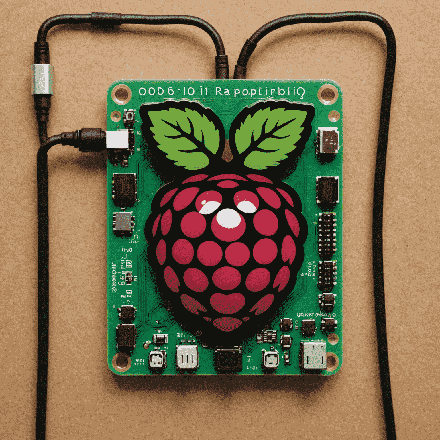 Фотография Raspberry Pi с подключенными датчиками и LED-дисплеем, демонстрирующая простой DIY проект